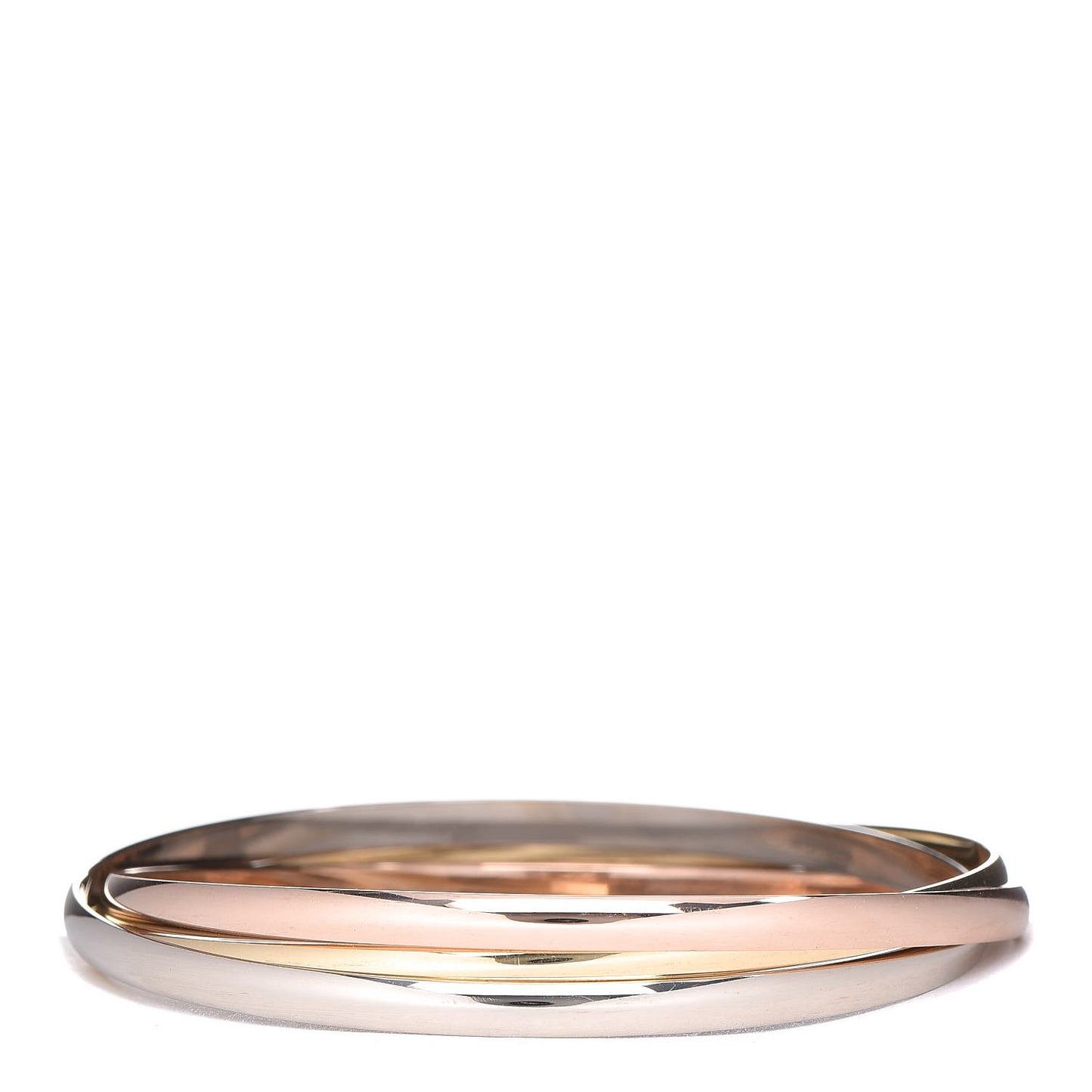 18K Pink Yellow White Gold Trinity Bangle 59