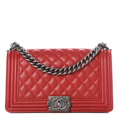 Chanel Calfskin Quilted Medium Boy Flap Red 1 of 9