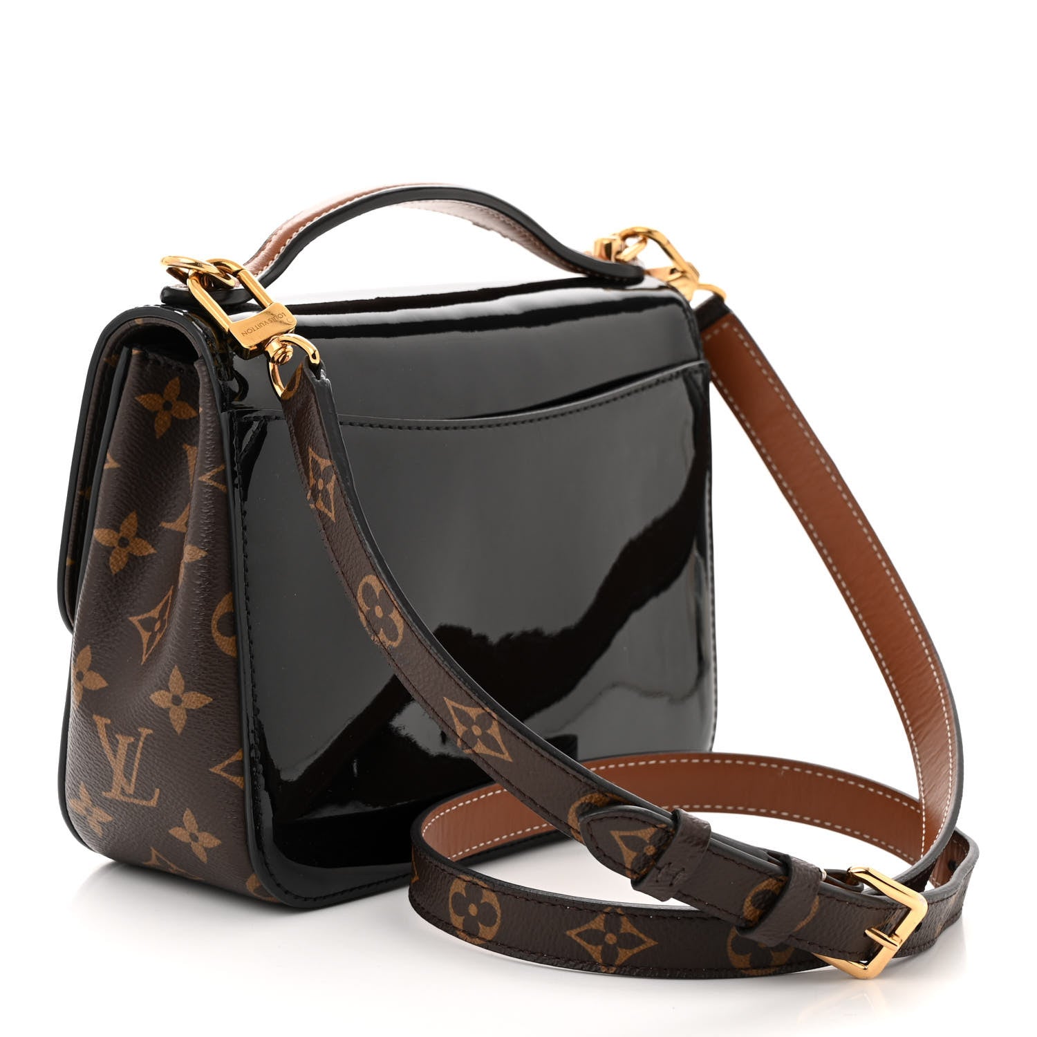 Louis Vuitton Patent Calfskin Monogram Cherrywood BB Black 3 of 12