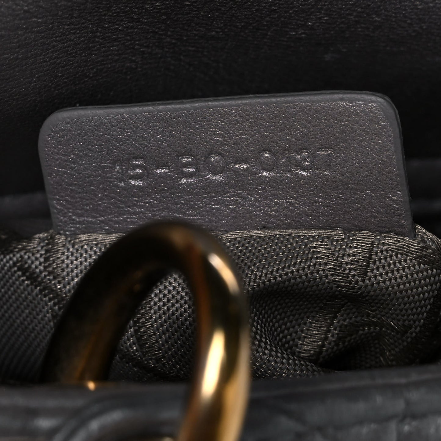 Metallic Lambskin Cannage Mini Lady Dior Grey