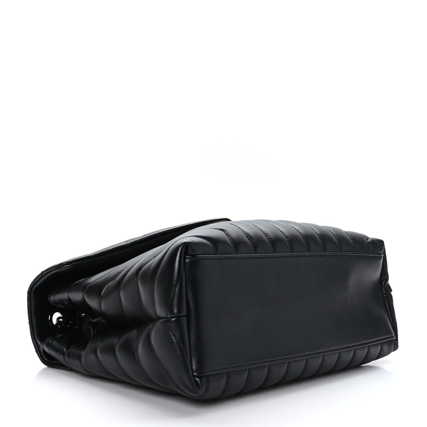 Calfskin Y Quilted Monogram Monochrome Medium Loulou Chain Satchel Black