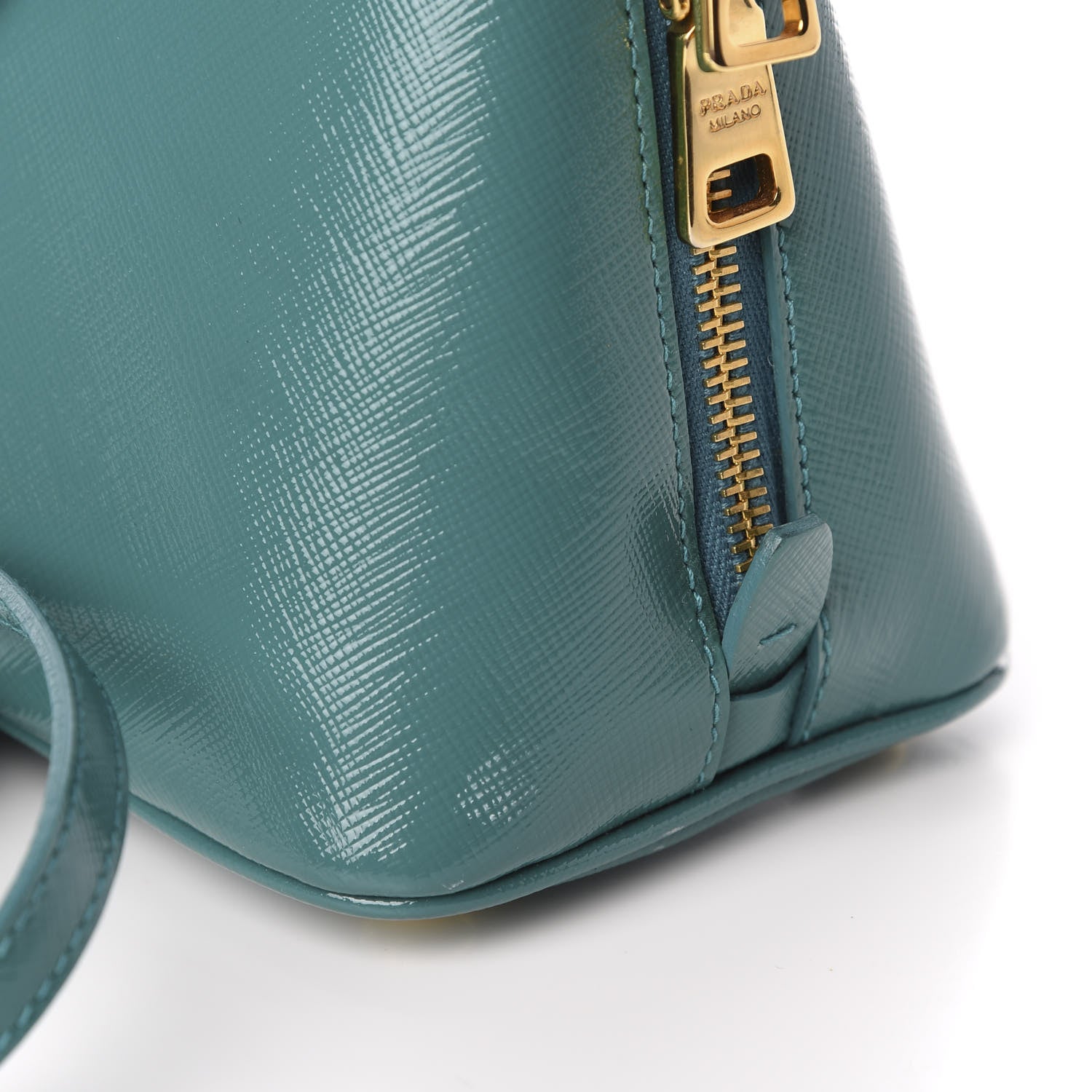Prada Saffiano Vernice Small Promenade Tote Turchese 14 of 16