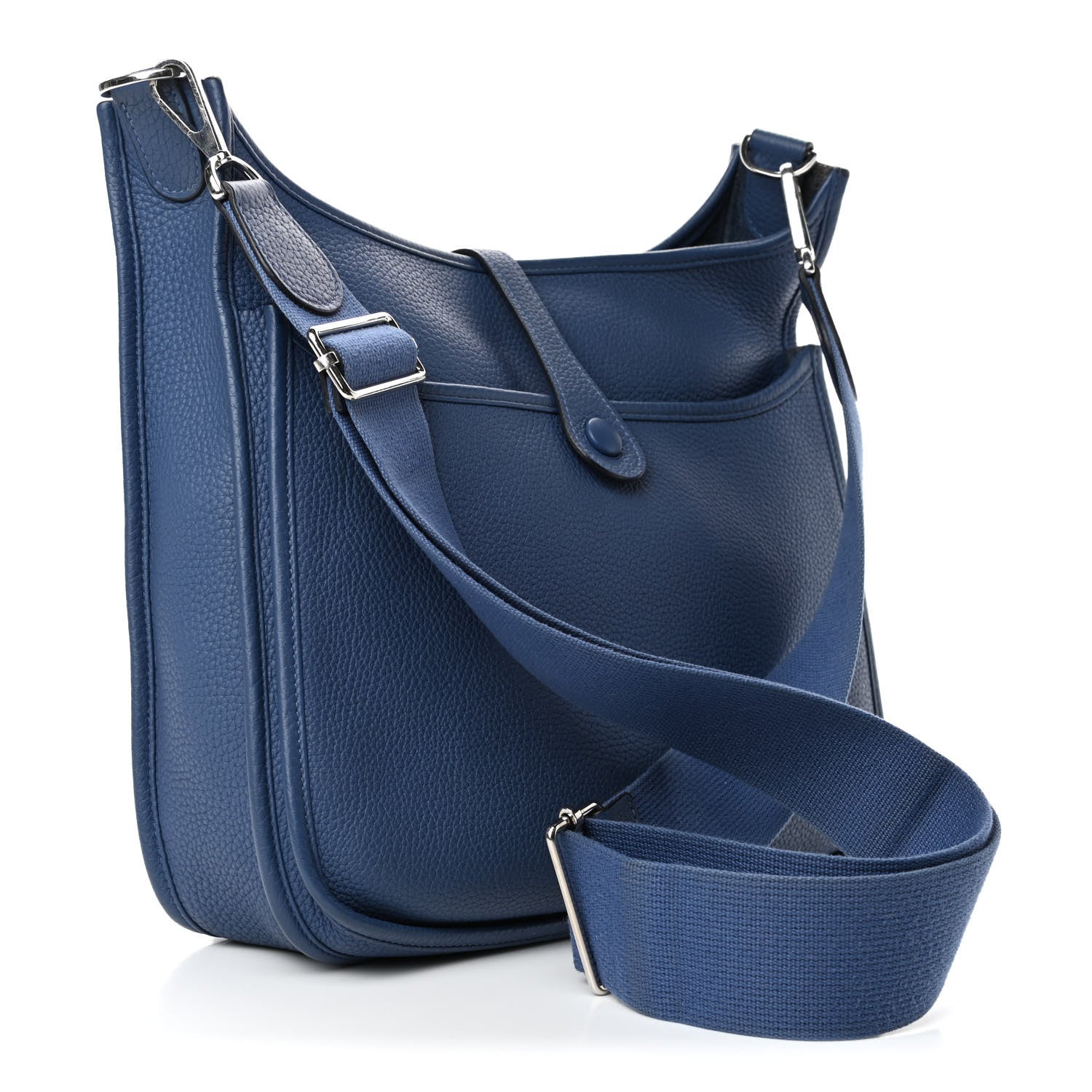 Hermes Taurillon Clemence Evelyne III PM Bleu Brighton 2 of 7
