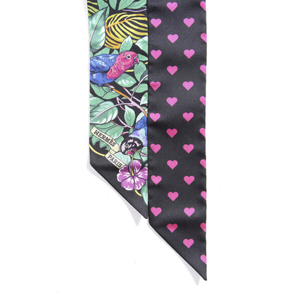 Hermes Silk Jungle Love Love Twilly Black Vert Rose Vif 3 of 5