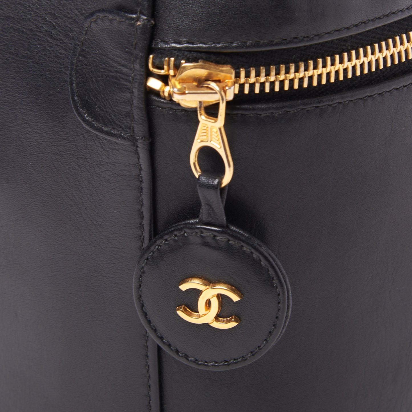 Calfskin Cosmetic Vanity Bag Black