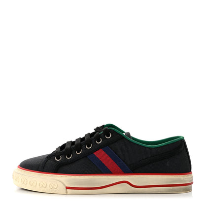 Gucci Canvas Web Womens 1977 Tennis Sneakers 37.5 Black 1 of 8