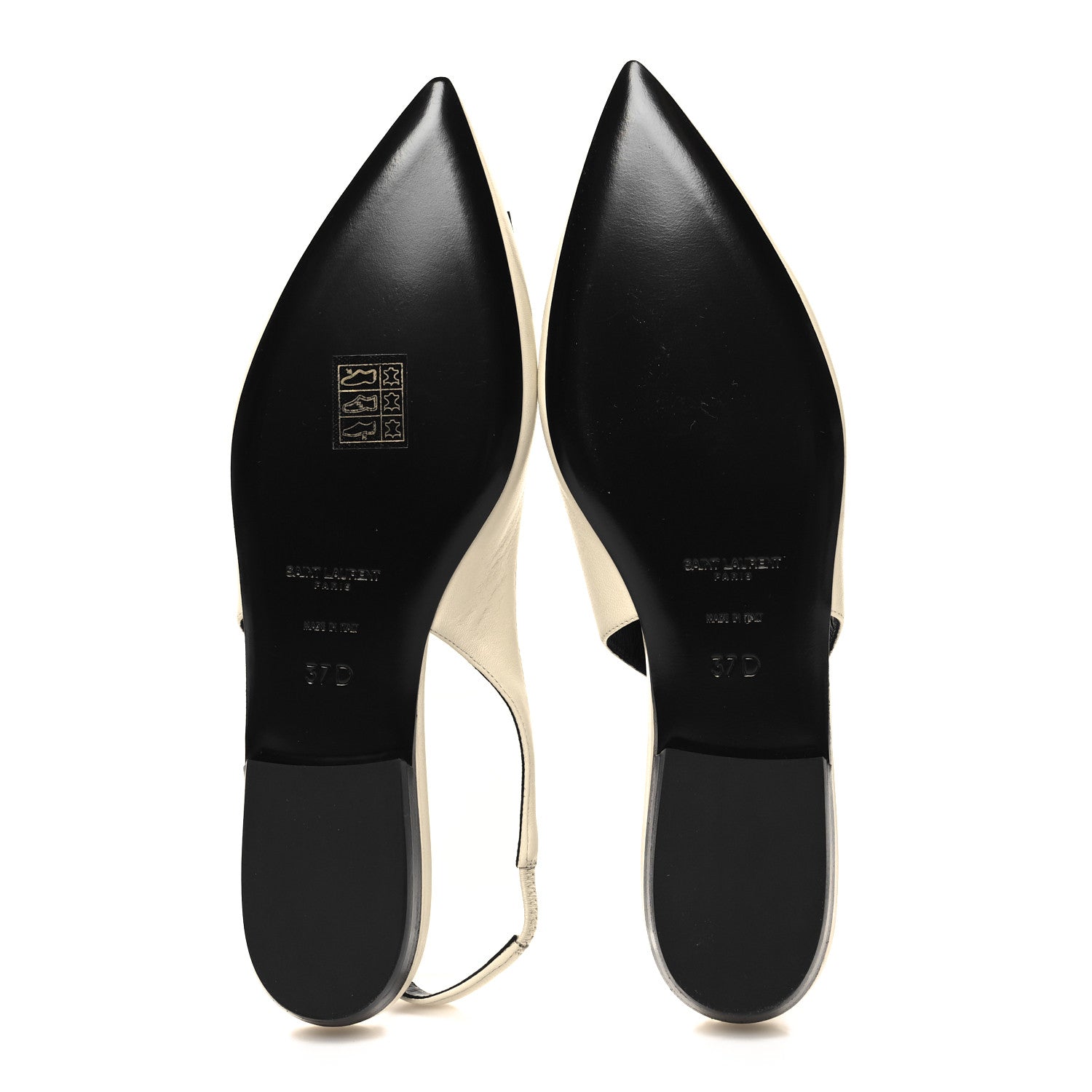 Saint Laurent Belfagor Anais Slingback Flats 37 Navy Pearl 5 of 8