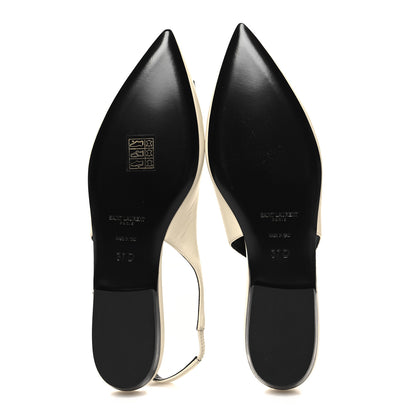 Saint Laurent Belfagor Anais Slingback Flats 37 Navy Pearl 5 of 8