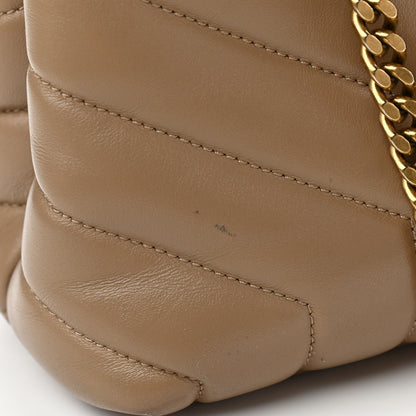 Saint Laurent Calfskin Y Quilted Monogram Medium Loulou Chain Satchel Dark Latte 11 of 12