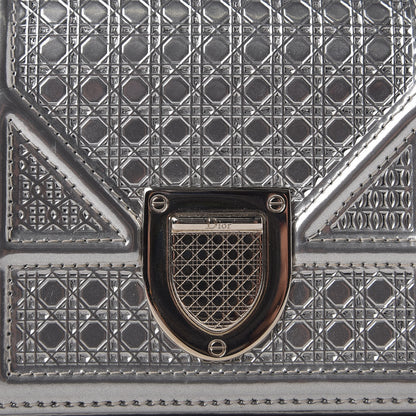 Christian Dior Metallic Patent Micro-Cannage Baby Diorama Flap Bag Silver 9 of 9