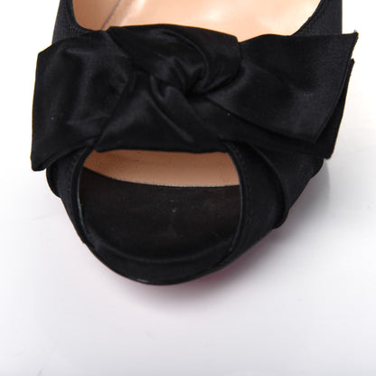 Christian Louboutin Crepe Satin Madame Butterfly 120 Pumps 38.5 Black 14 of 15