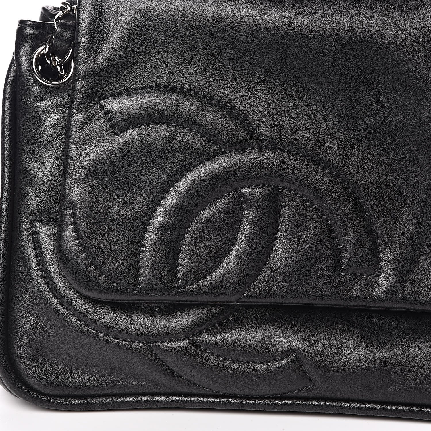 Chanel Calfskin Diagonal Ligne Flap Black 12 of 14