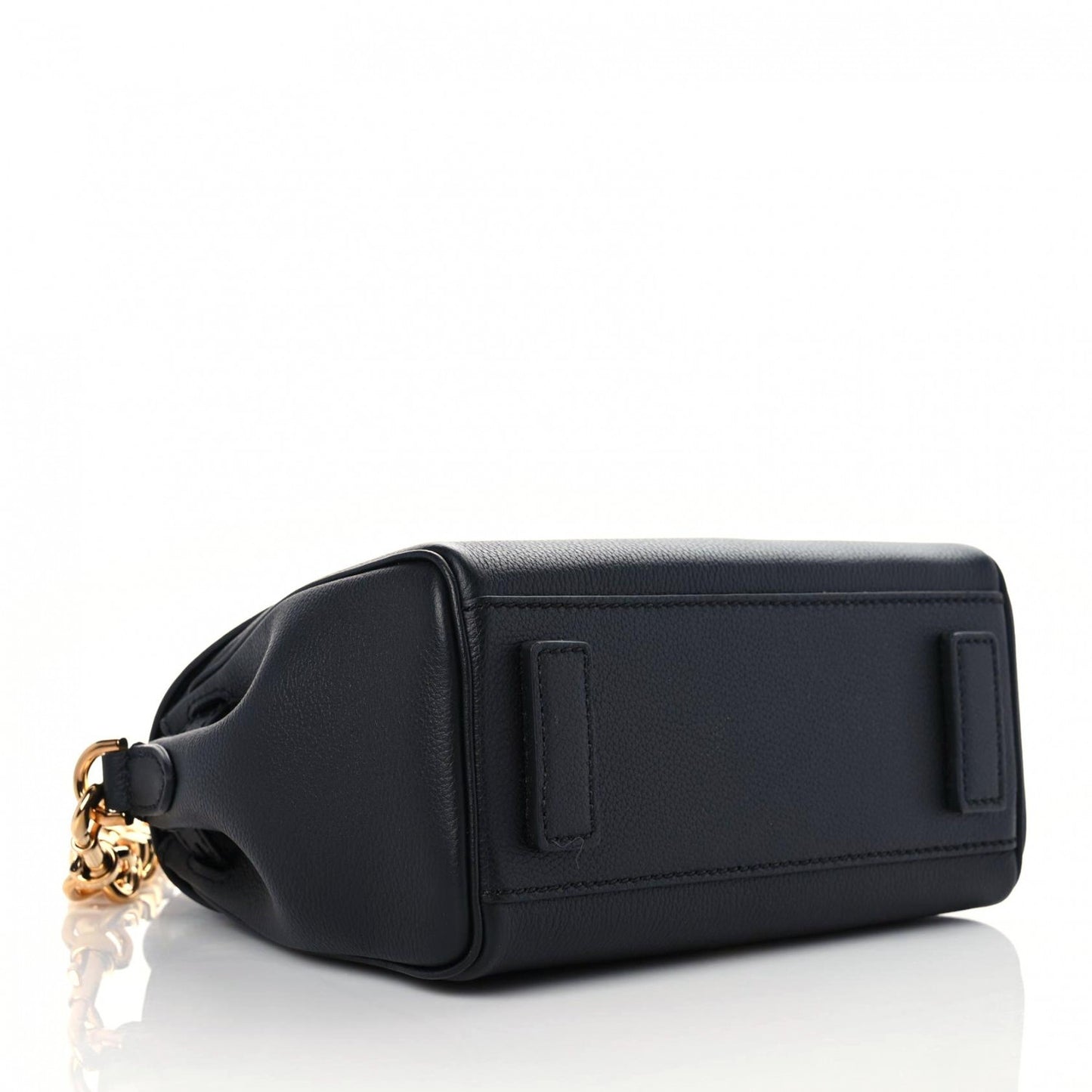 Grained Calfskin Medusa Small Top Handle Handbag Black