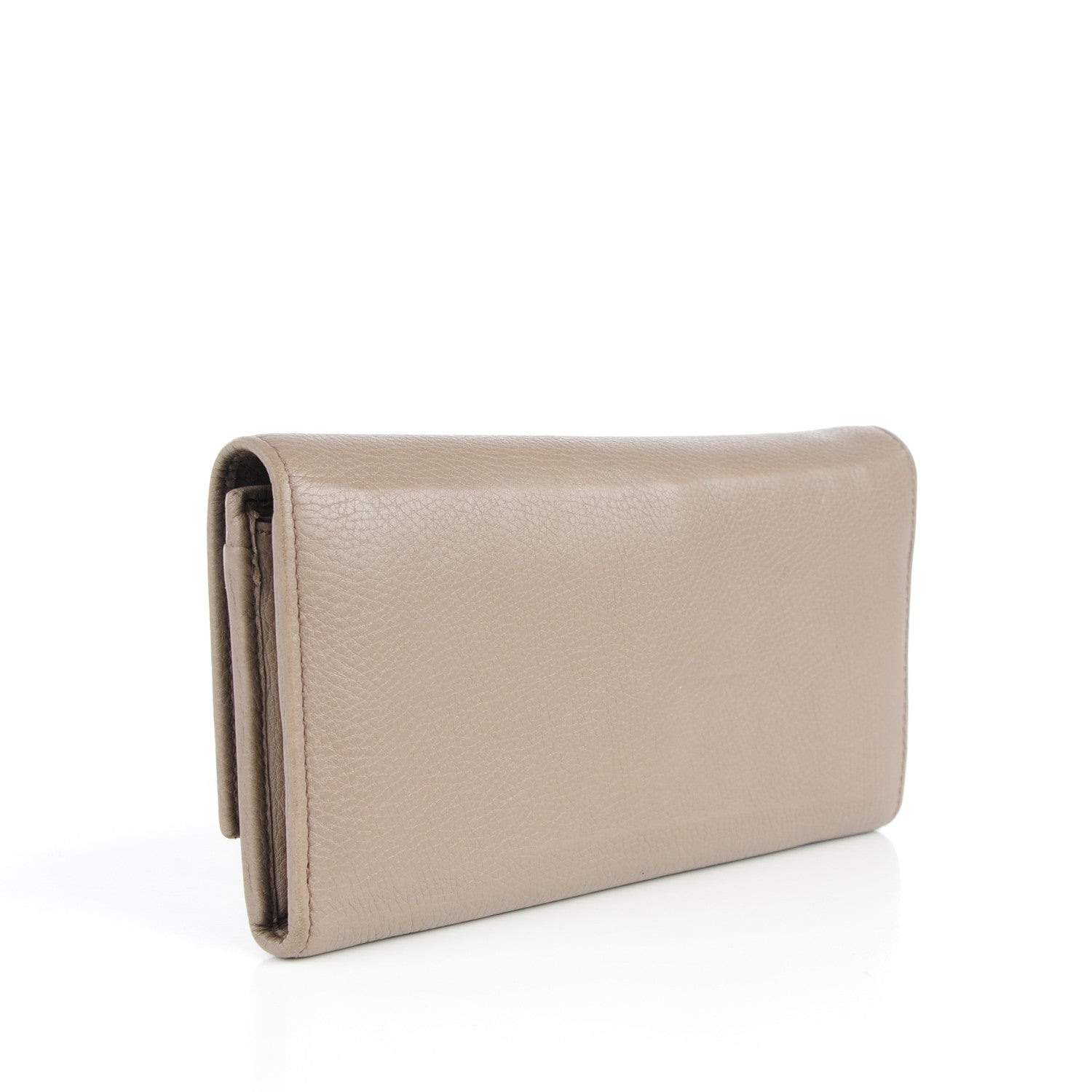 Gucci Pebbled Calfskin Soho Continental Wallet Taupe 3 of 8