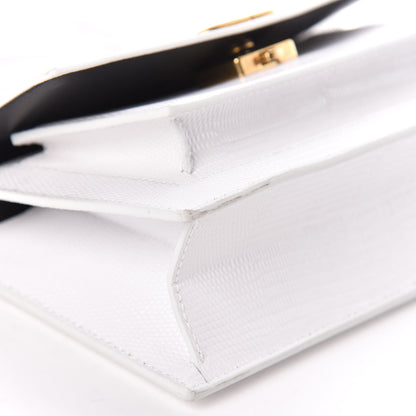 Balenciaga Patent Calfskin Lizard Embossed XS Sharp Top Handle Bag White 5 of 10