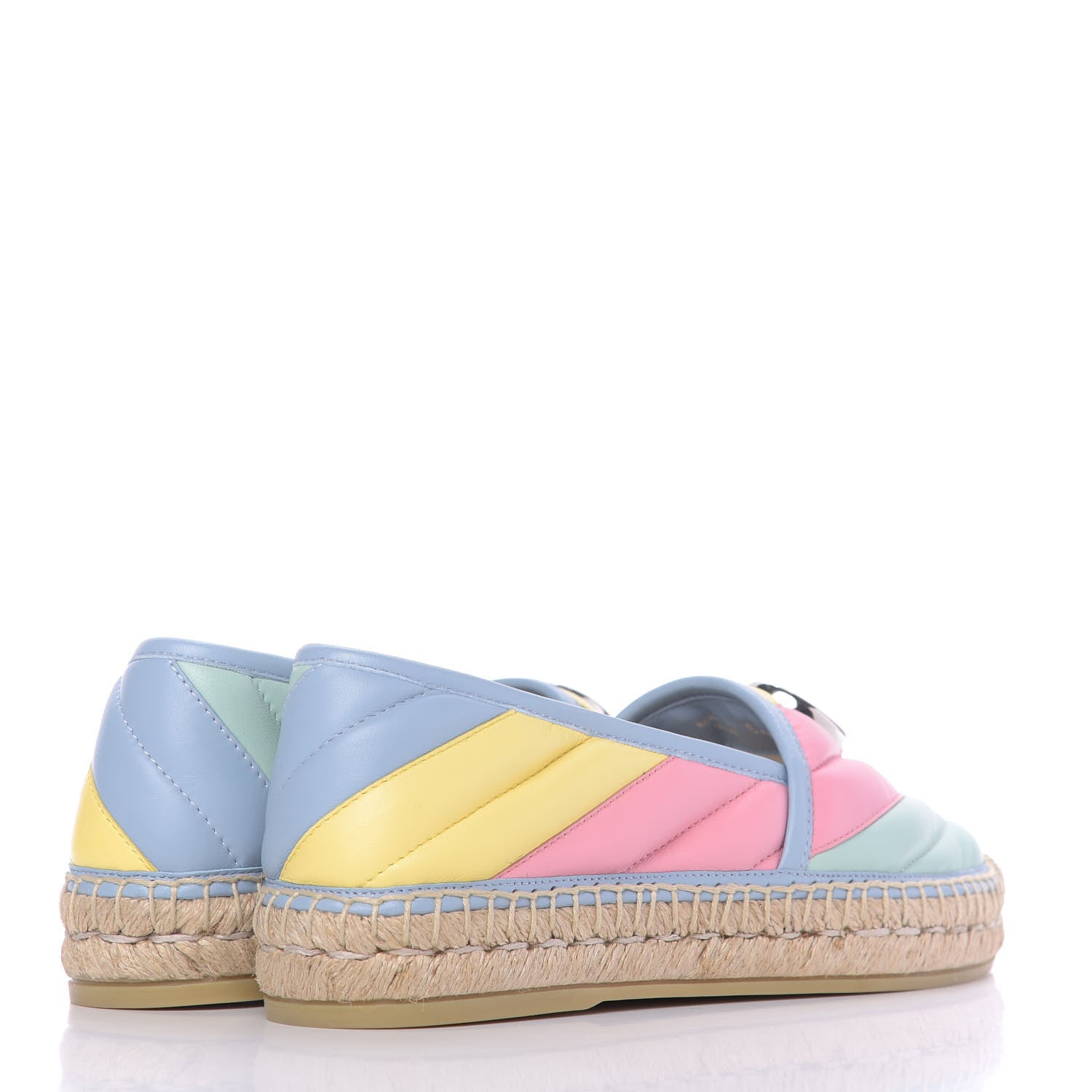 Gucci Nappa Matelasse Diagonal GG Marmont Espadrilles 36 Multicolor Pastel 4 of 11