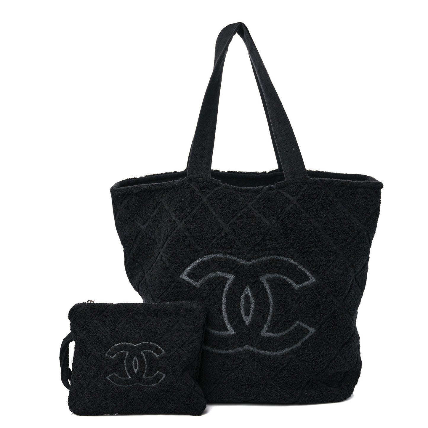 Terry Cotton CC Beach Tote Towel Set Black