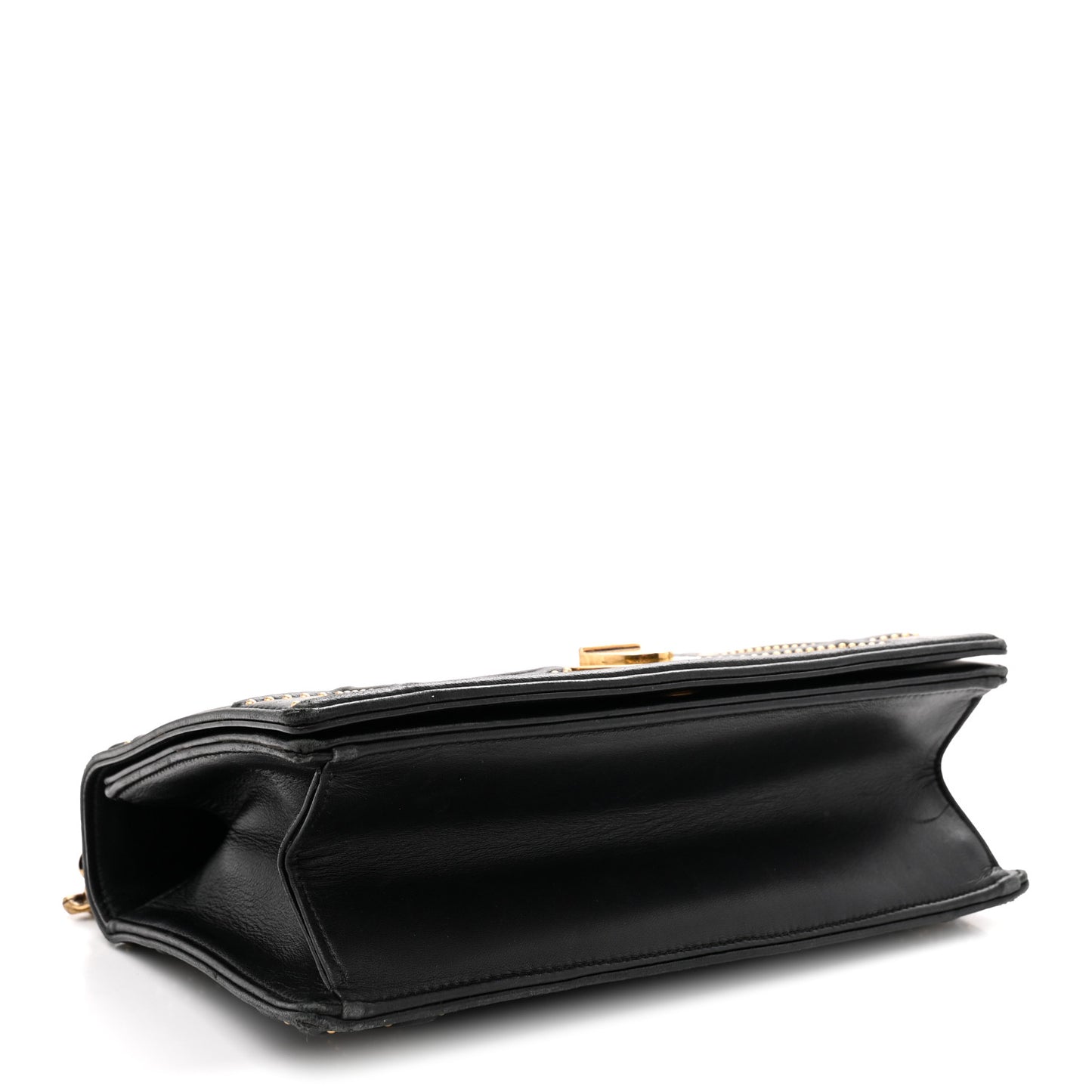 Lambskin Studded Medium Diorama Flap Bag Black