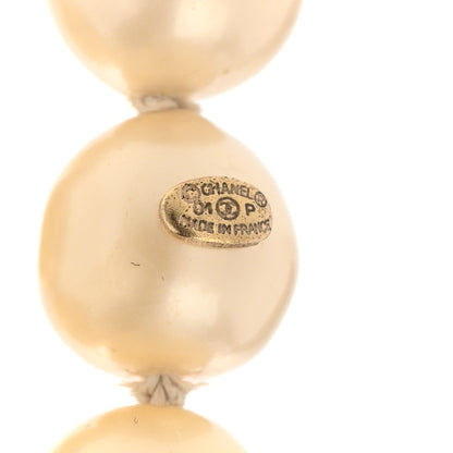 Chanel Pearl CC Long Necklace Gold White 5 of 7