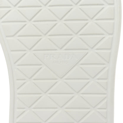 Prada Re-Nylon Spazzolato Rubber Triangle Logo Macro Quilted Mens 35mm Platform Sneakers 6 White 6 of 16