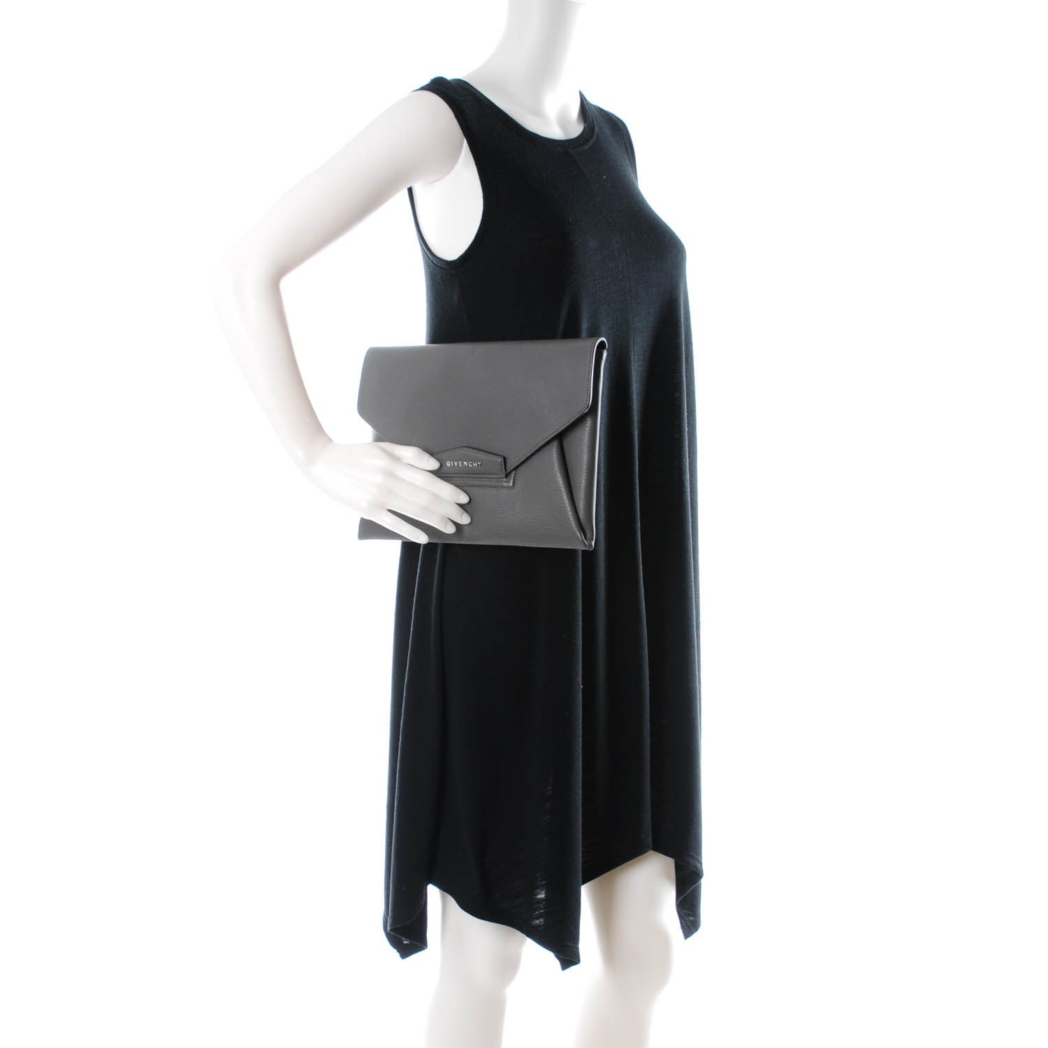 Givenchy Sugar Goatskin Medium Antigona Envelope Clutch Grey 2 of 7