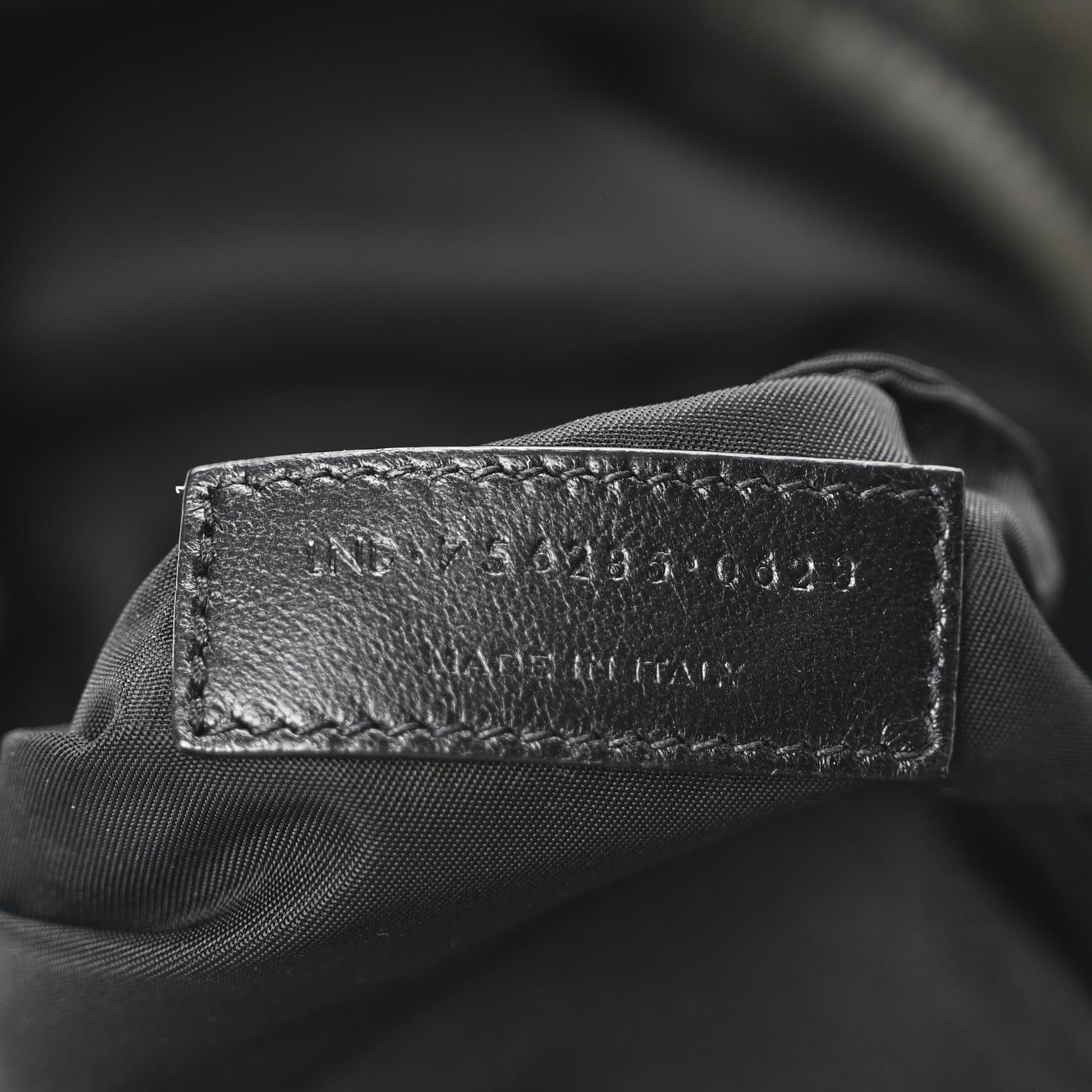 Calfskin Logo Debossed Backpack Black