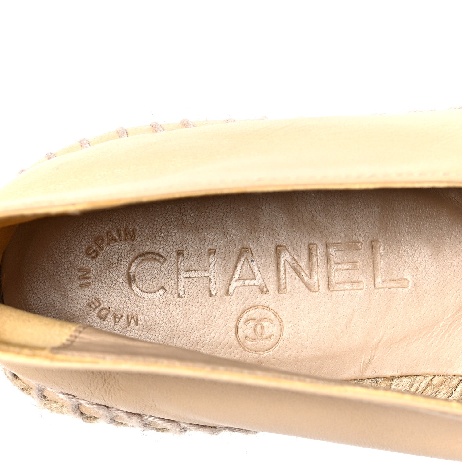 Chanel Lambskin CC Espadrilles 36 Beige Black 8 of 8