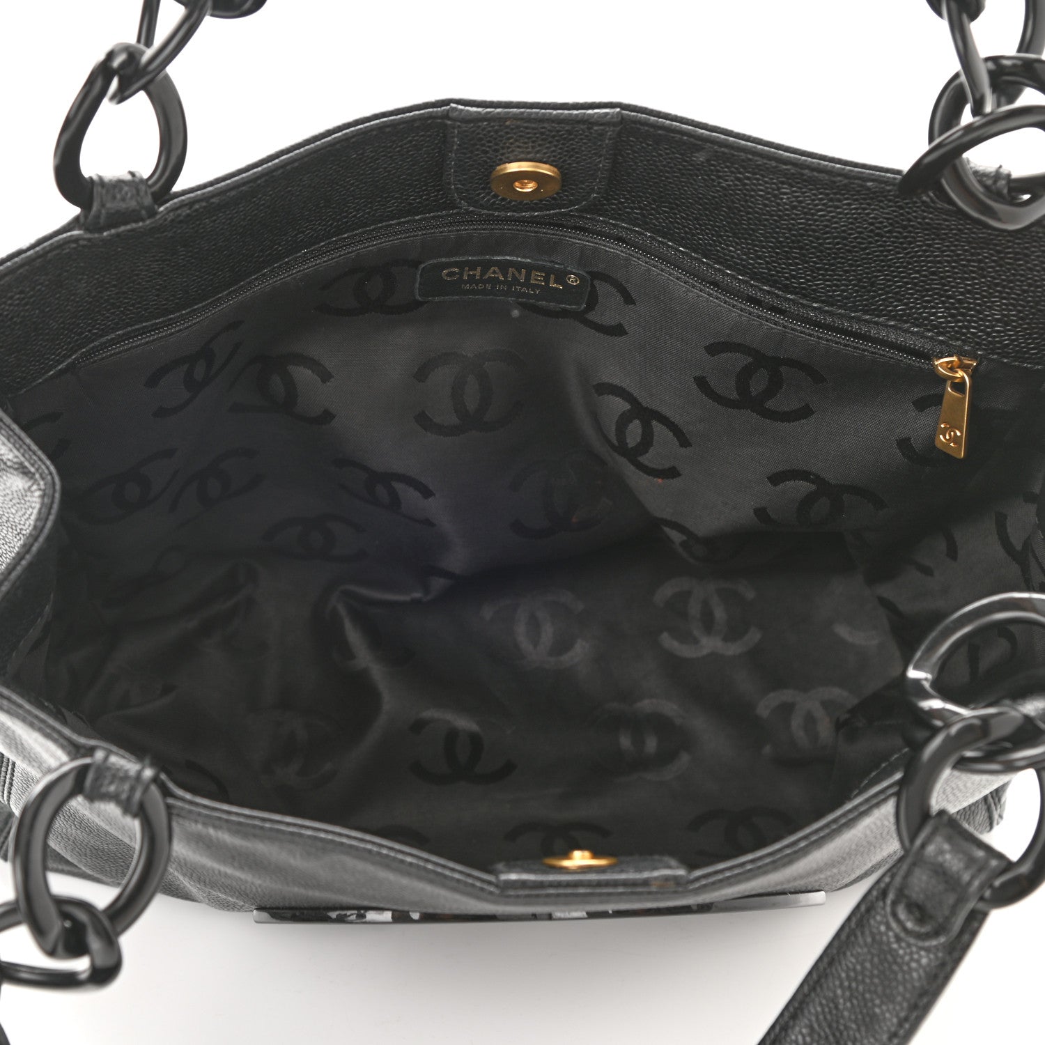 Chanel Caviar Bekko Chain Tote Black 5 of 10