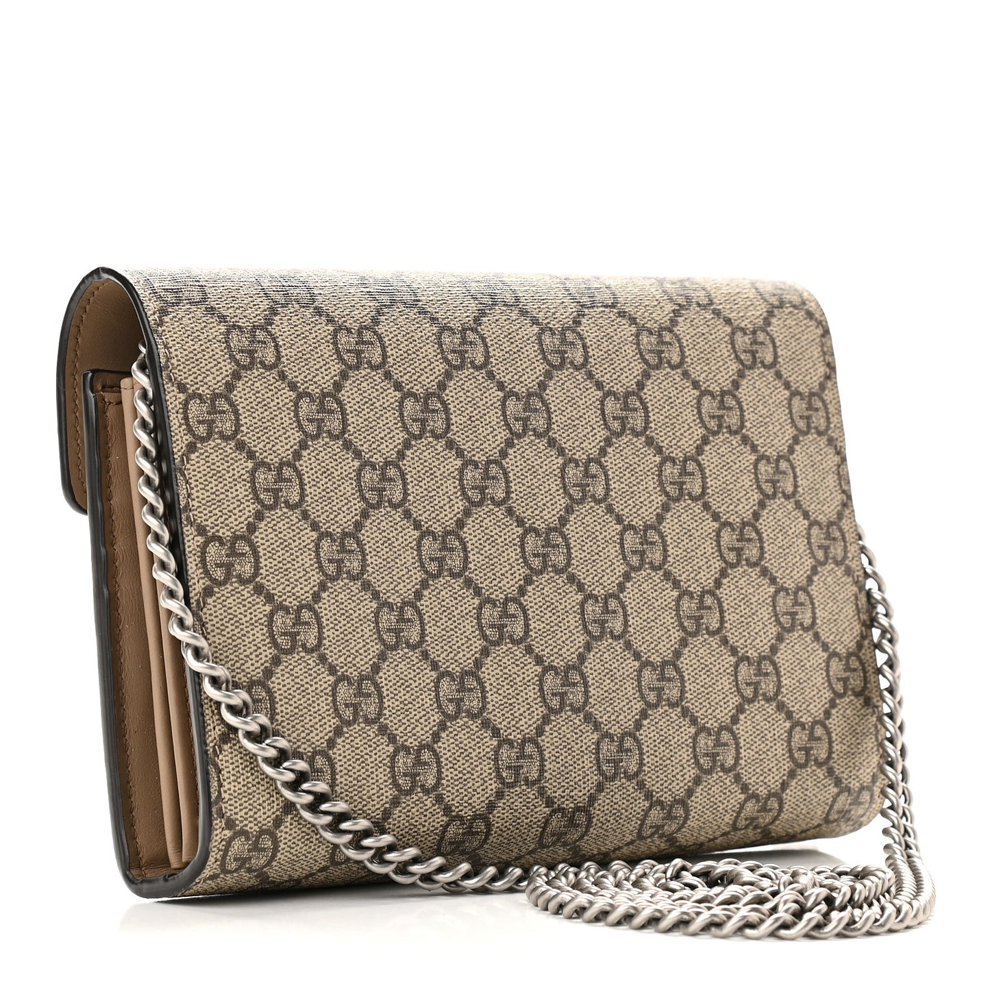 GG Supreme Monogram Mini Dionysus Chain Wallet Beige Taupe
