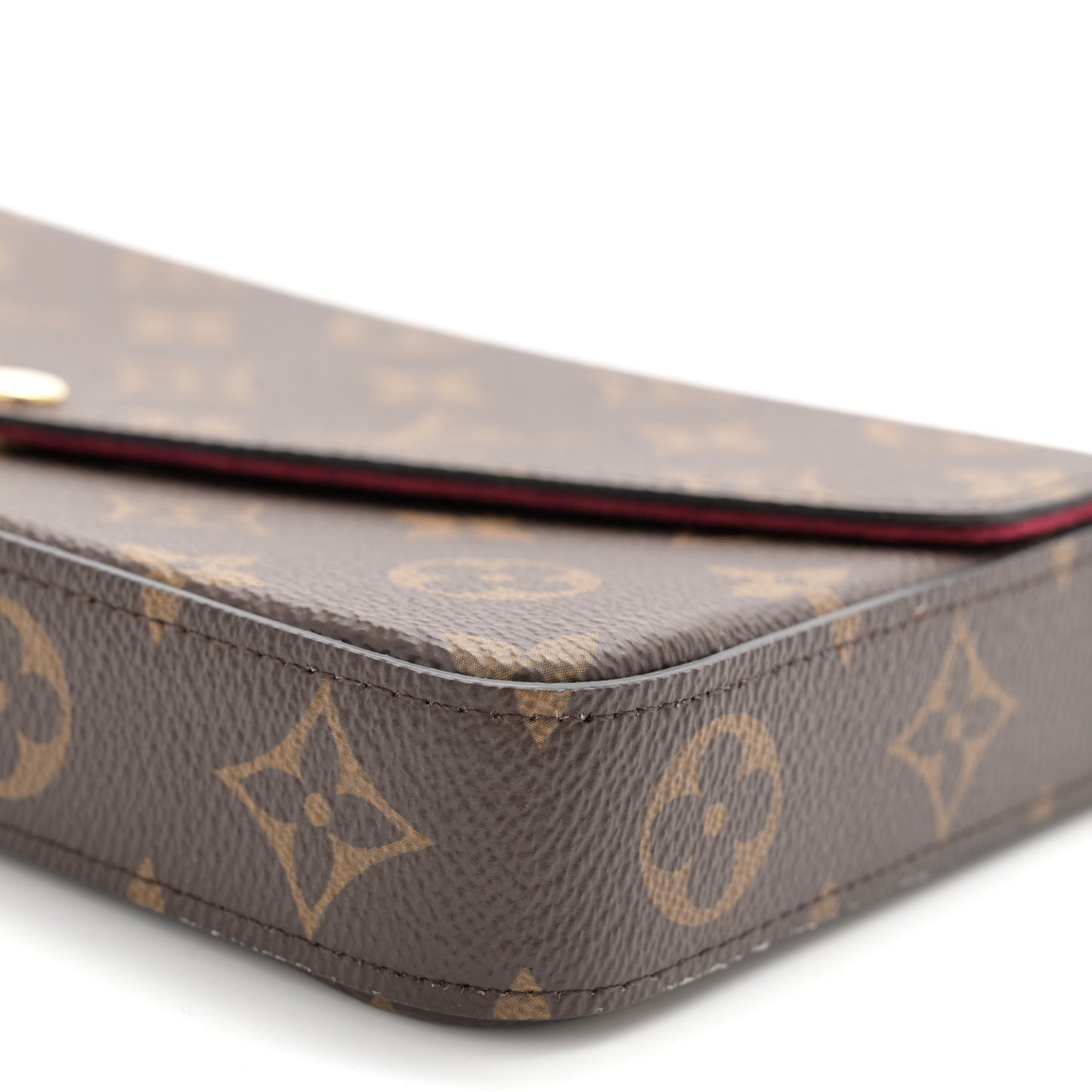 Monogram Pochette Felicie Chain Wallet Fuchsia