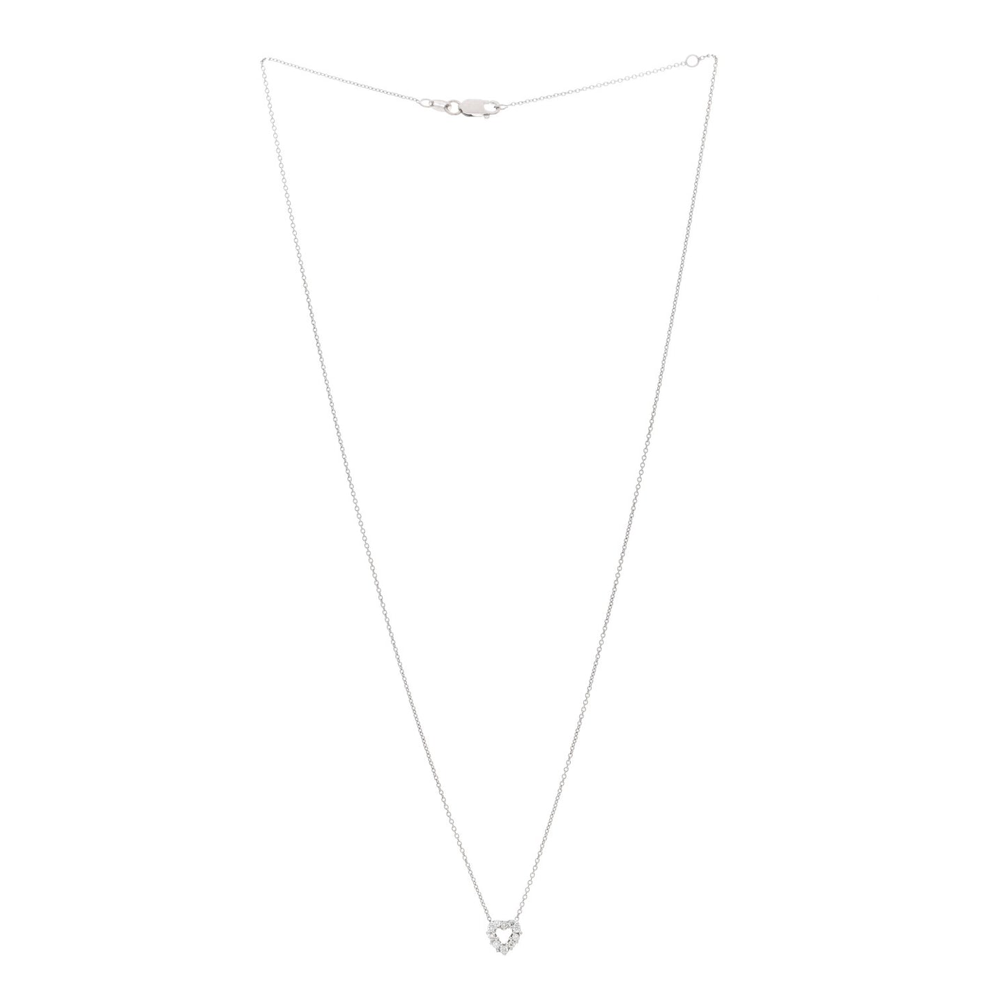 18K White Gold Diamond Tiny Treasures Heart Pendant Necklace