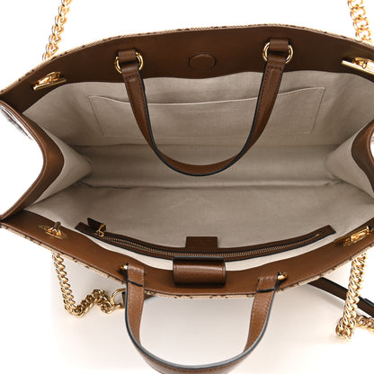 Gucci Monogram Calfskin Large Horsebit 1955 Tote Bag Beige Brown Sugar 5 of 10
