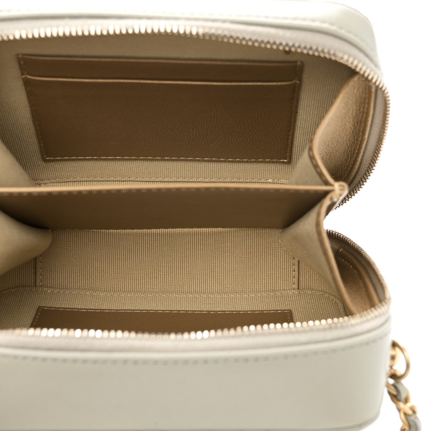 Chanel Lambskin Quilted CC Pearl Crush Camera Case Grey 1739992