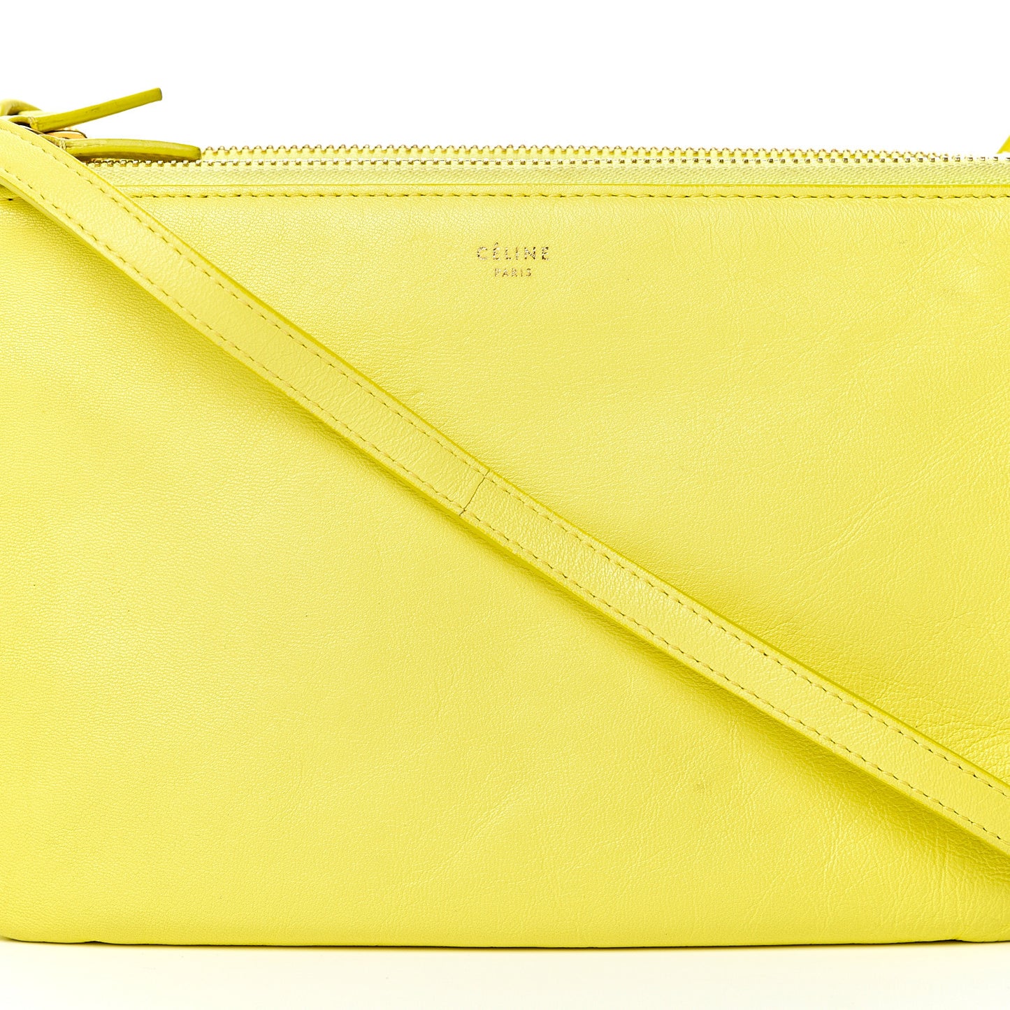 Lambskin Small Trio Crossbody Bag Fluo Yellow