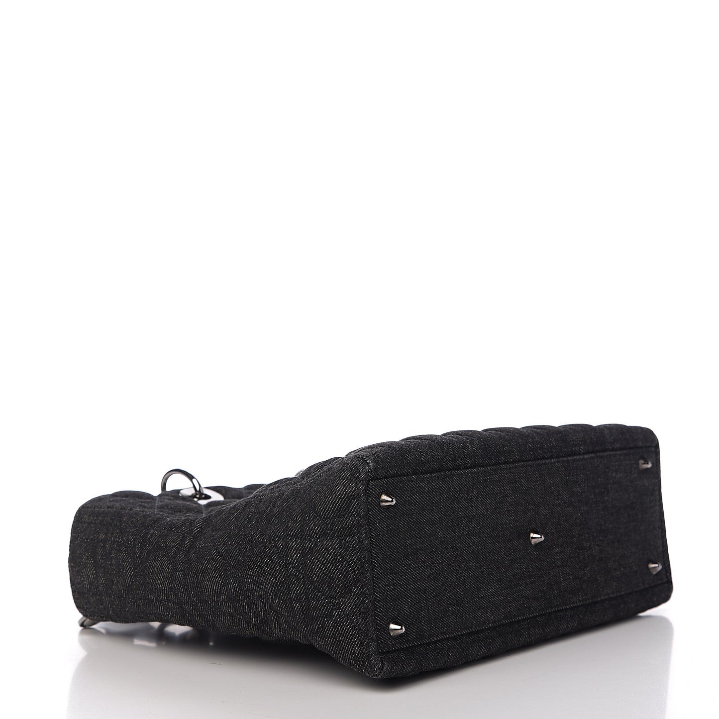 Denim Cannage Large Lady Dior Black