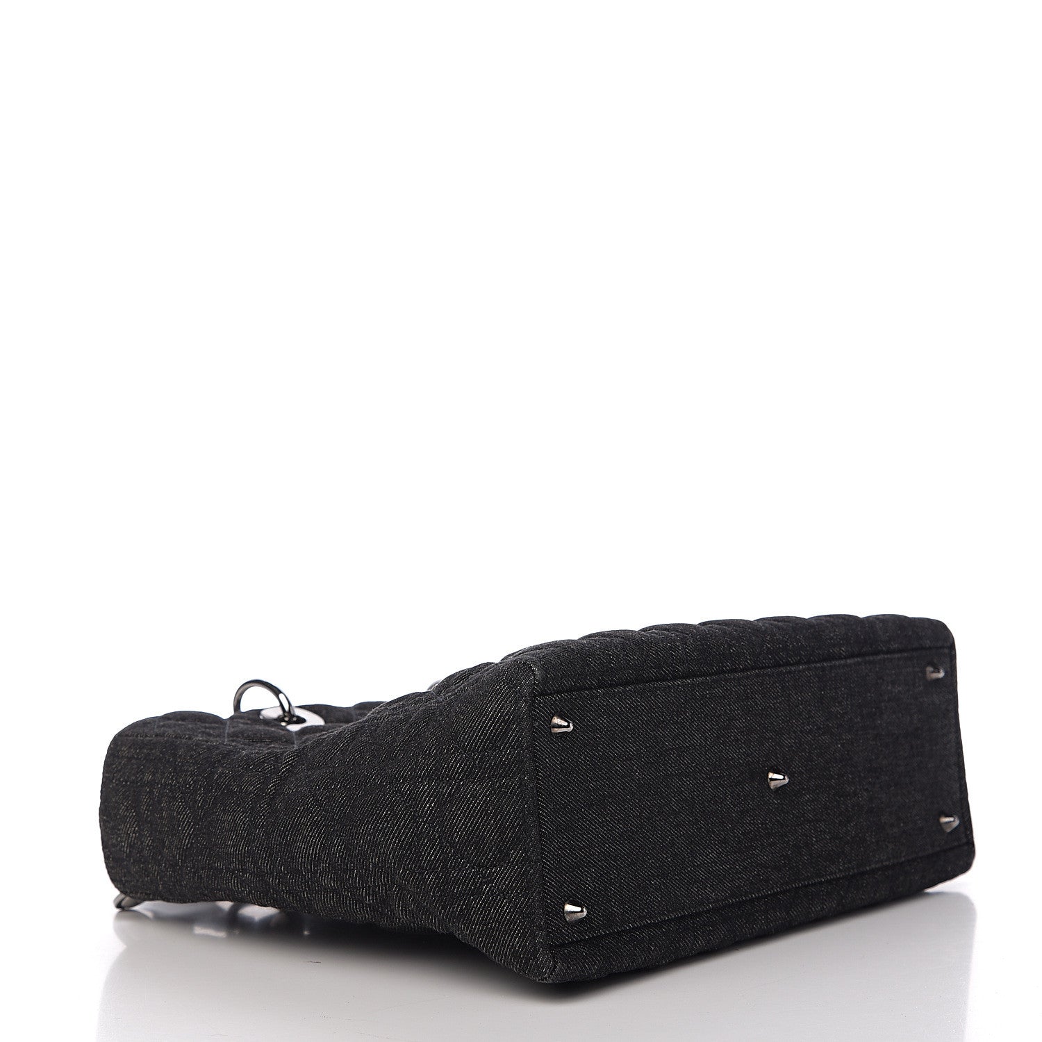 Christian Dior Denim Cannage Large Lady Dior Black 3 of 9