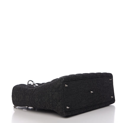 Christian Dior Denim Cannage Large Lady Dior Black 3 of 9