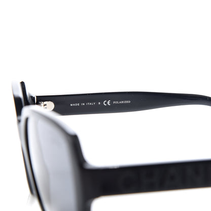 Chanel Acetate Polarized Square Sunglasses 5408 Black 5 of 8