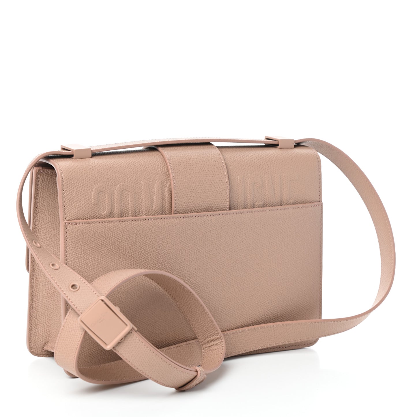 Ultra Matte Grained Calfskin 30 Montaigne Flap Bag Blush