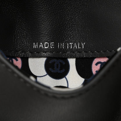 Chanel Lambskin Enamel Quilted Compact Flap Wallet Dark Grey 7 of 9