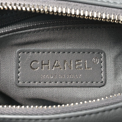 Chanel Aged Calfskin Chevron Quilted Small Gabrielle Hobo Grey 6 of 10