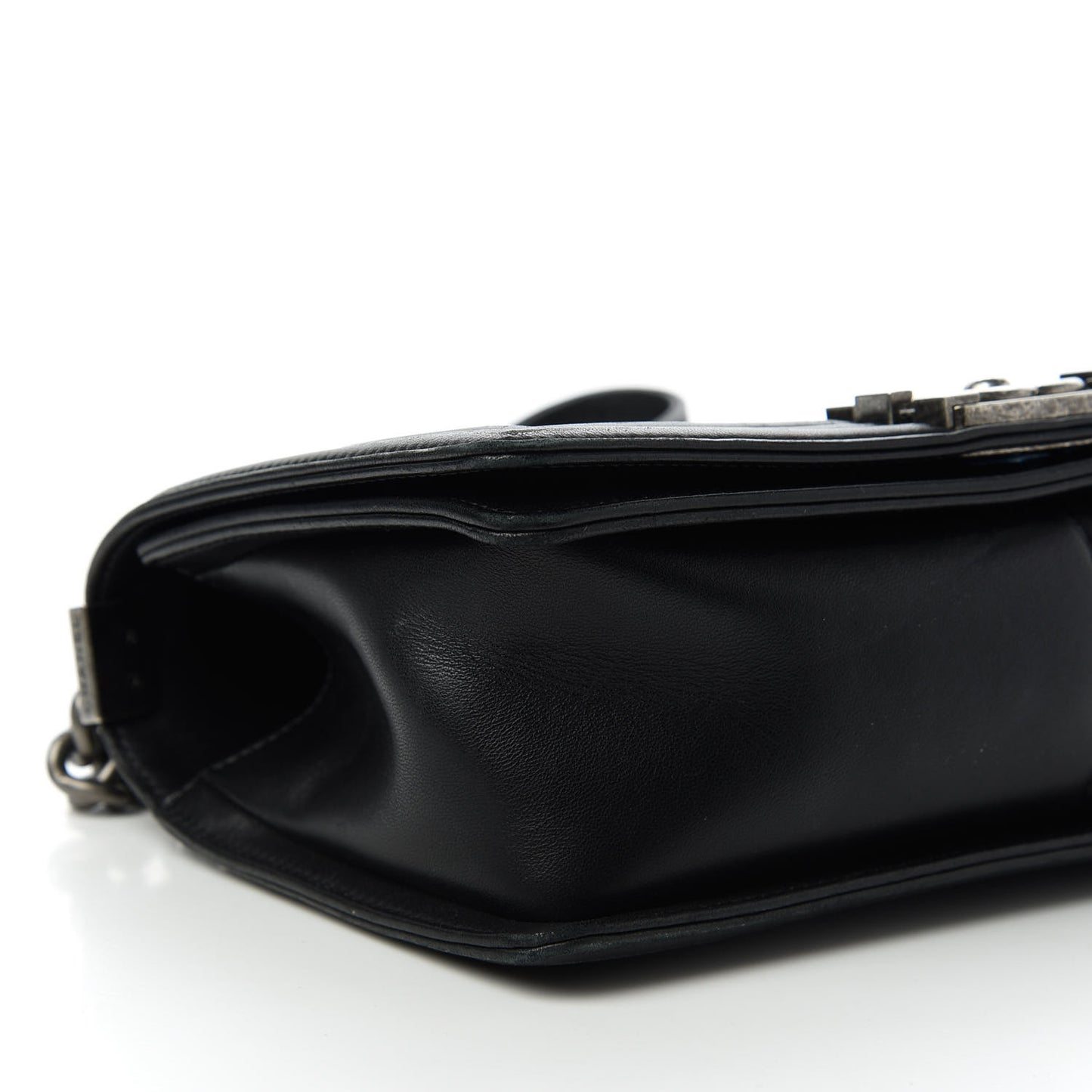 Lambskin Quilted Medium Boy Flap Black