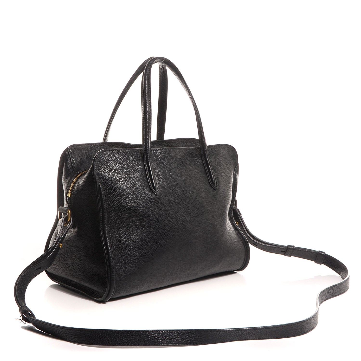 Alexander McQueen Pebbled Calfskin Small Skull Padlock Zip Around Tote Black 3 of 9