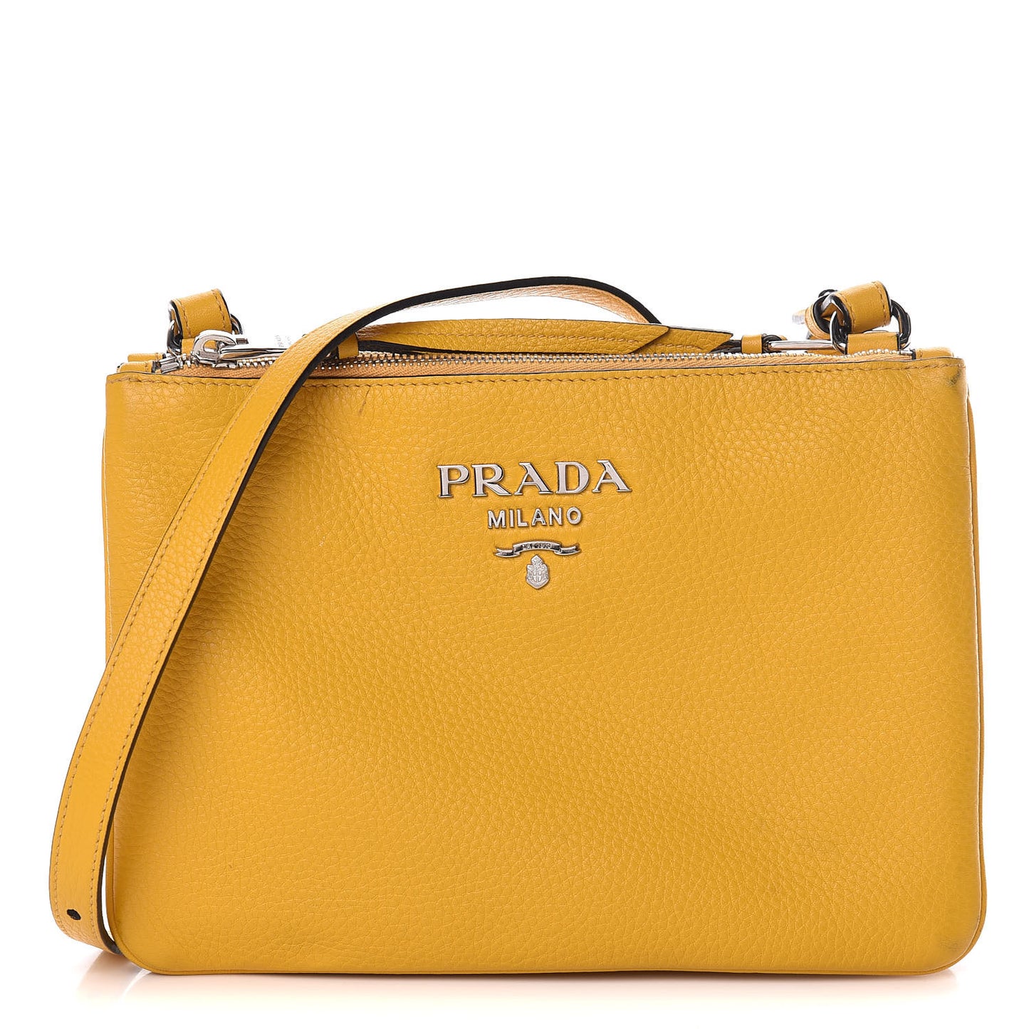Vitello Phenix Double Zip Crossbody Bag Soleil
