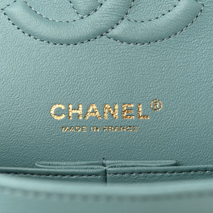 Chanel Caviar Quilted Medium Double Flap Light Blue 6 of 10