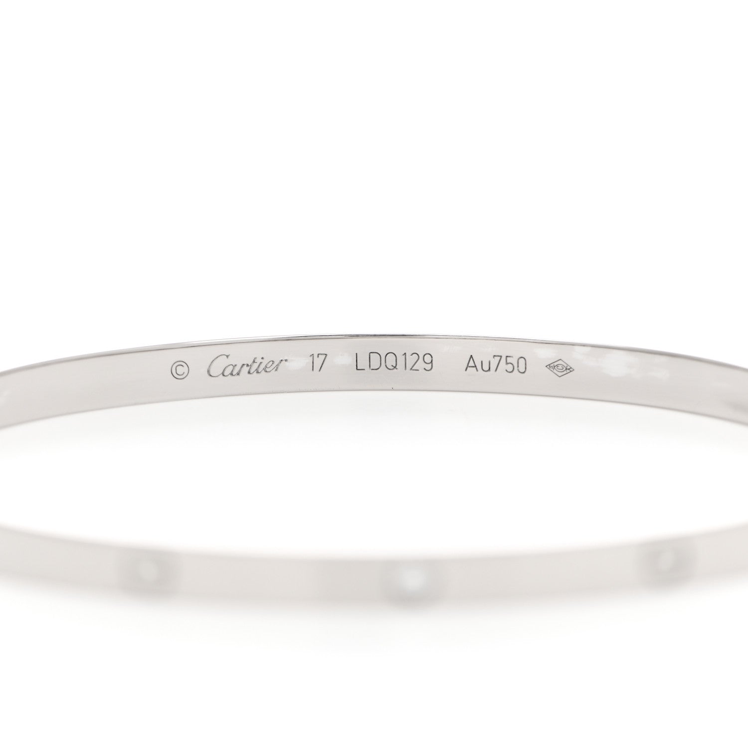 Cartier 18K White Gold 6 Diamond Small LOVE Bracelet 17 3 of 6