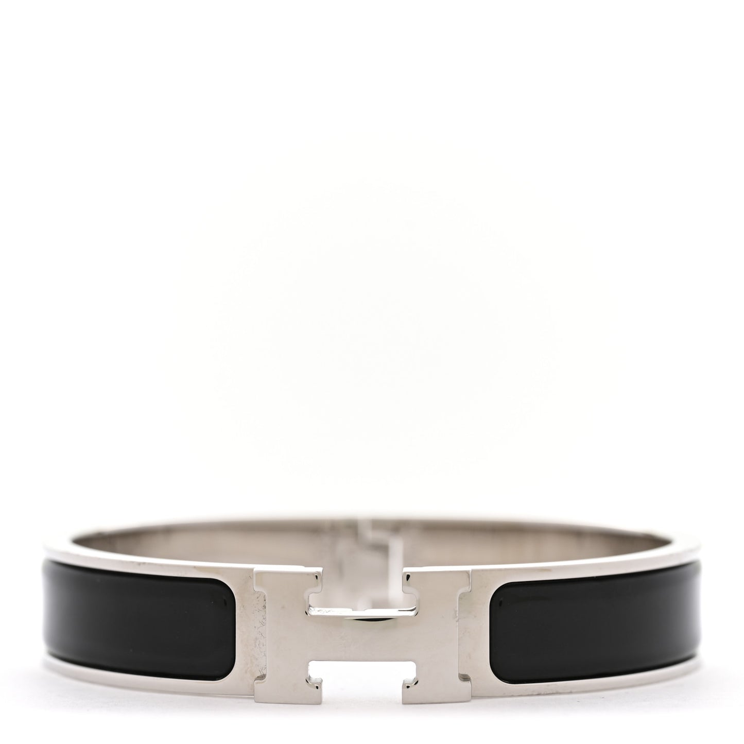 Enamel Narrow Clic Clac H Bracelet PM Black