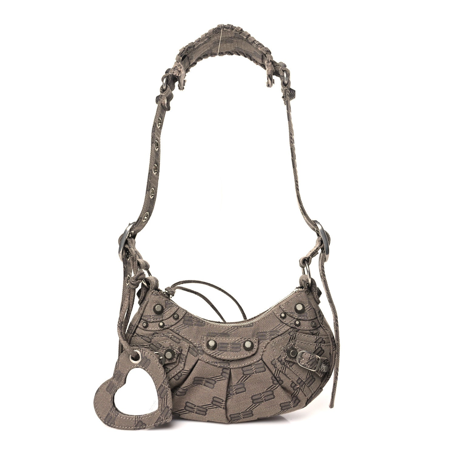 Balenciaga Jacquard Canvas BB Monogram Le Cagole Shoulder Bag XS Beige Brown 3 of 13