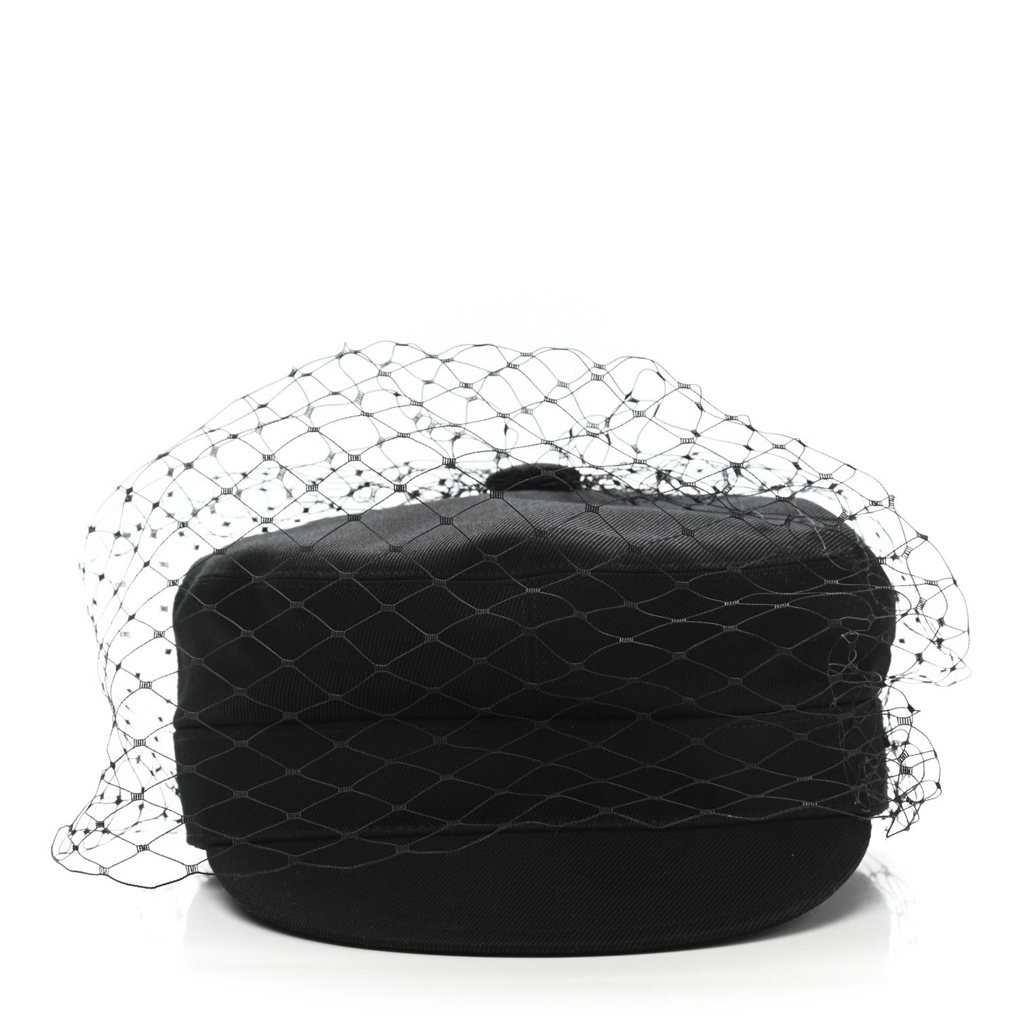 Cotton Canvas Arty Cap with Veil 57 Black