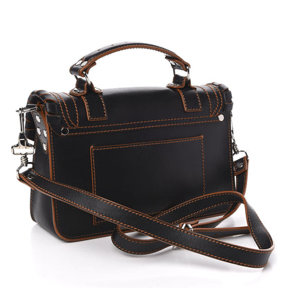 Proenza Schouler Calfskin Tiny Whipstitch PS1 Satchel Black Orange 3 of 11